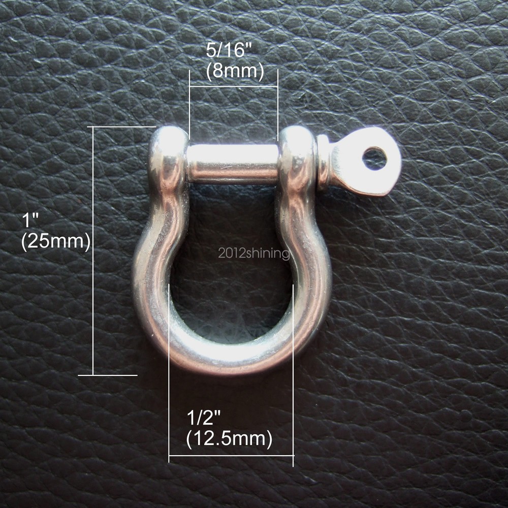 Stainless Steel Bow Shackle Joint Connector Small D Ring Key Chain Hook