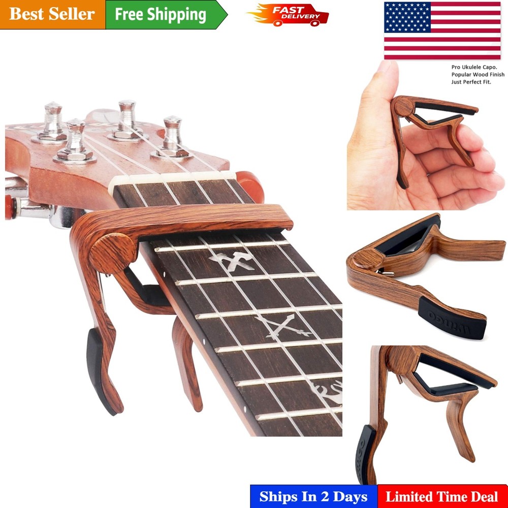 Lightweight Pro Ukulele Capo: Quick Release for Soprano & Baritone Instruments