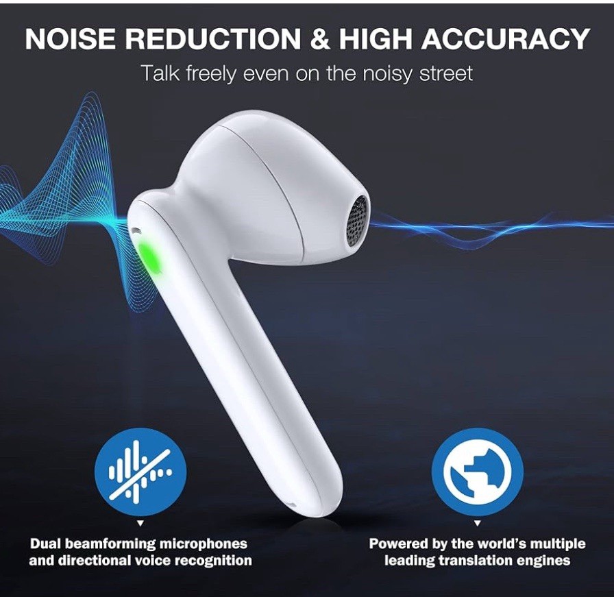 Timekettle WT2 Edge Translator Device Bidirectional Earbuds, 40 Languages