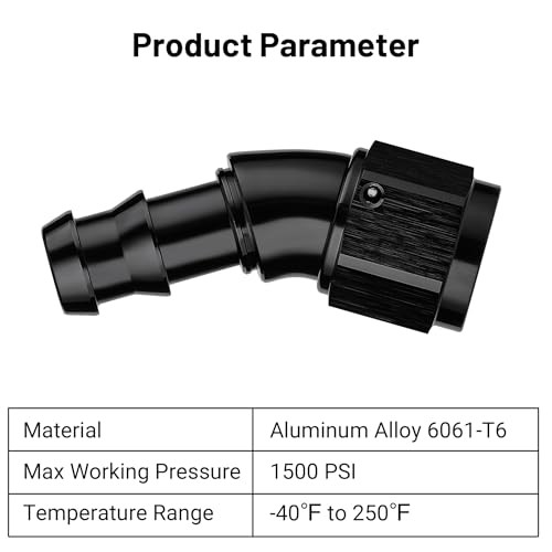 Push Lock Fitting One Piece Full Flow Hose End 6AN 30 Degree