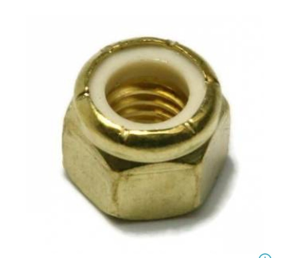 1/2-20 Nylon Insert Locknuts (10) Brass, Solid BRASS.