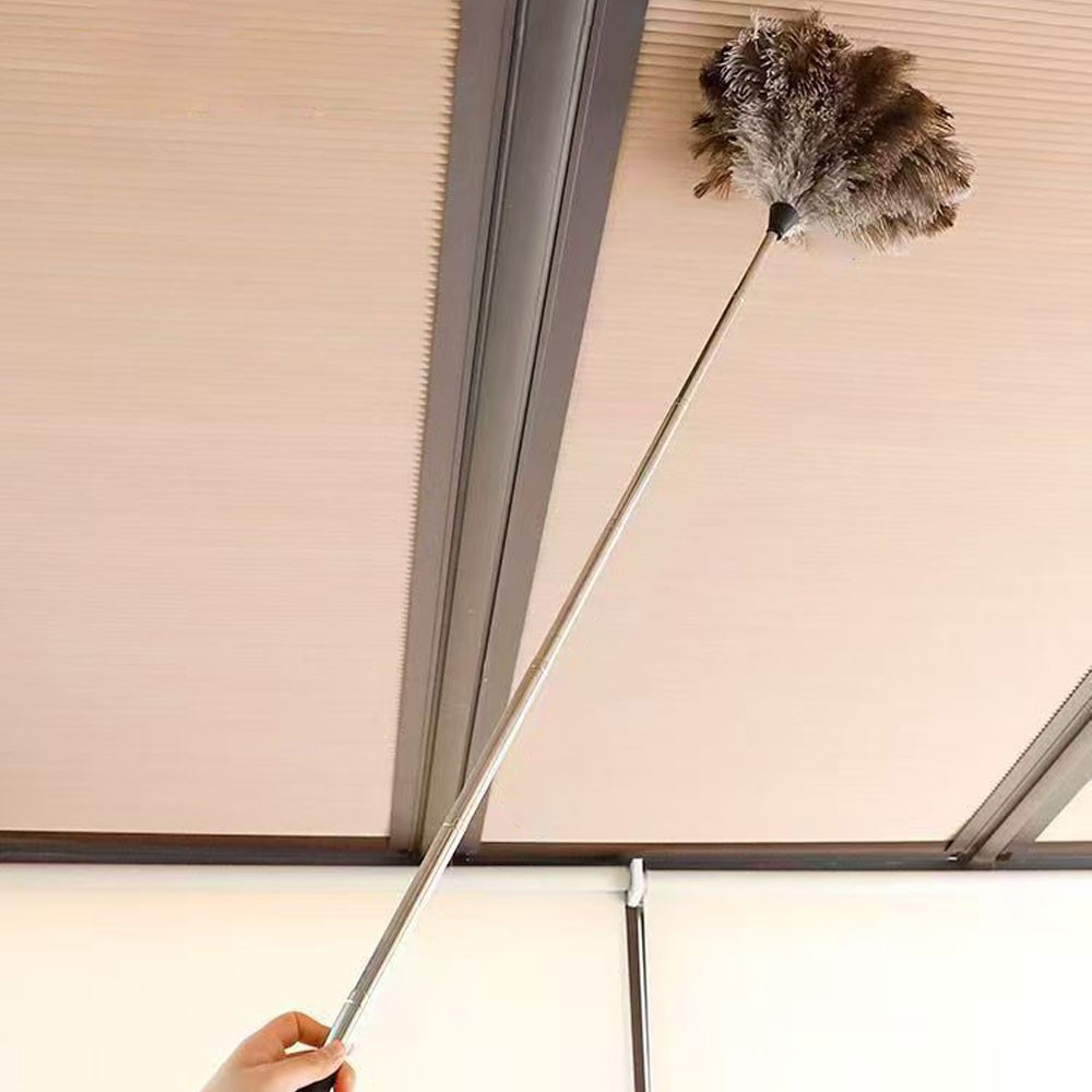 Extendable Ostrich Feather Duster Retractable Feather Duster with Nonslip Handle