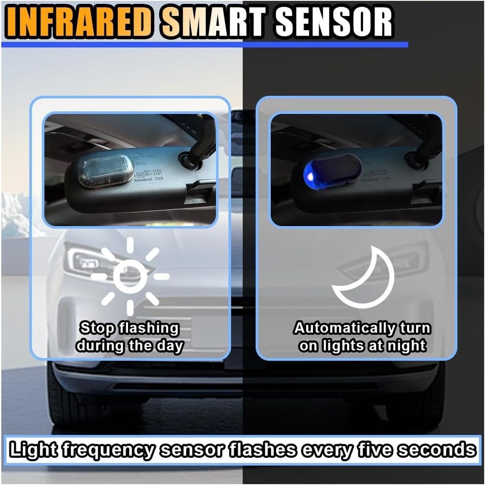 Solar-Powered Flashing Warning Light - Dependable Vehicle Security Accessory