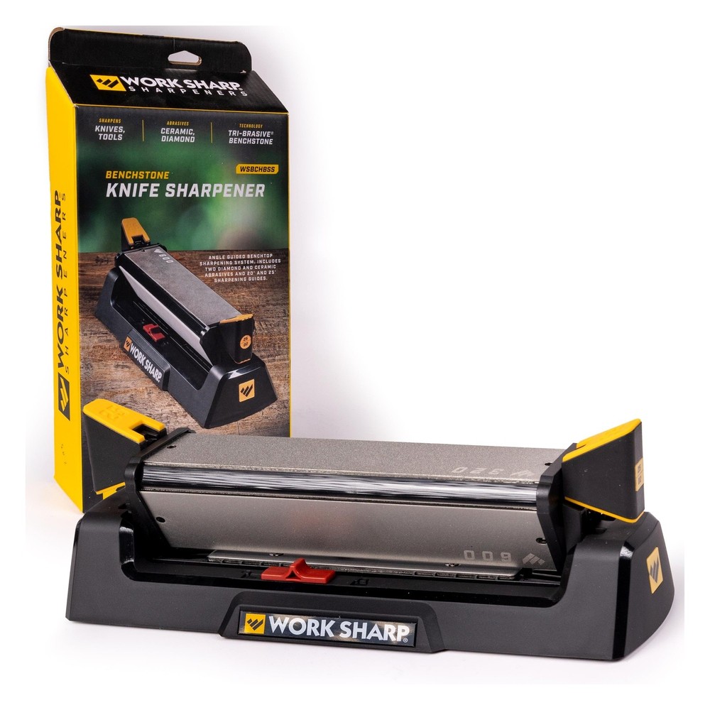 WORK SHARP Benchstone Knife Sharpener 3-Sided Manual Use