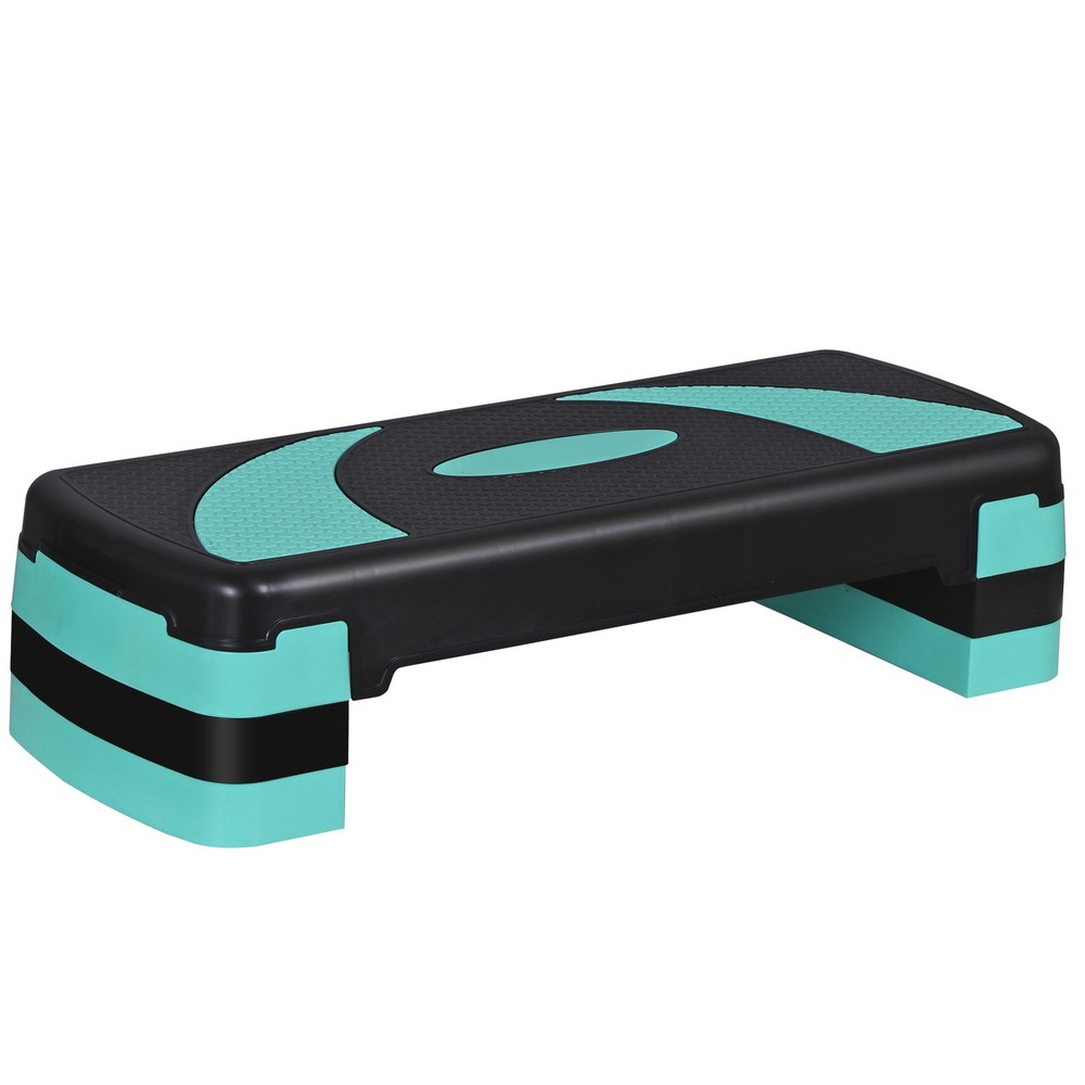 31" Aerobic Exercise Folding Step Platform for Workout 3 Height Stepper Green