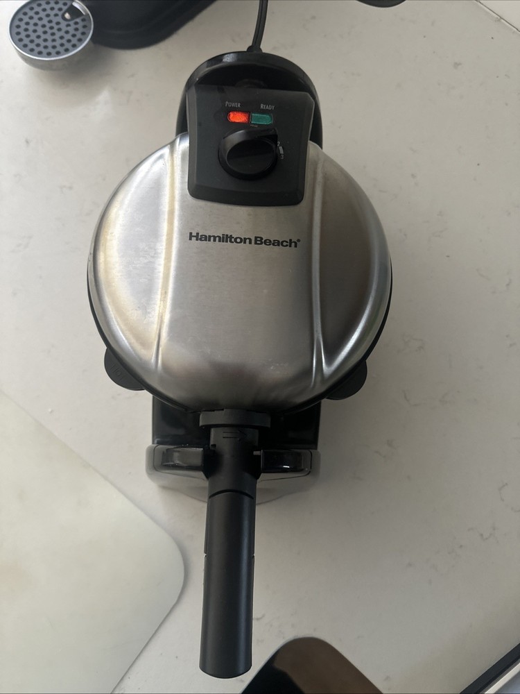 Hamilton Beach Waffle Maker Removable Plates Easy Clean 26030 Tested Working