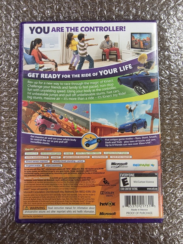 Xbox 360 KINECT Joyride Rated E Requires KINECT Sensor Tested And Working