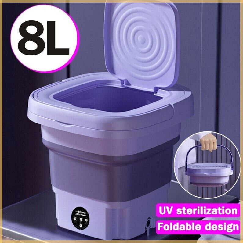 Mini Washing Machine 8L Folding Portable Sterilization Drying Laundry Machines
