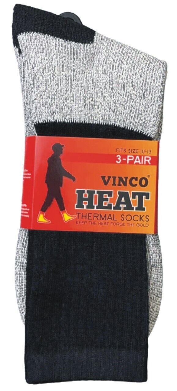 3-12 Pairs Mens Heated Thermal Crew Socks Heavy Duty Winter Warm Work Boots 9-13