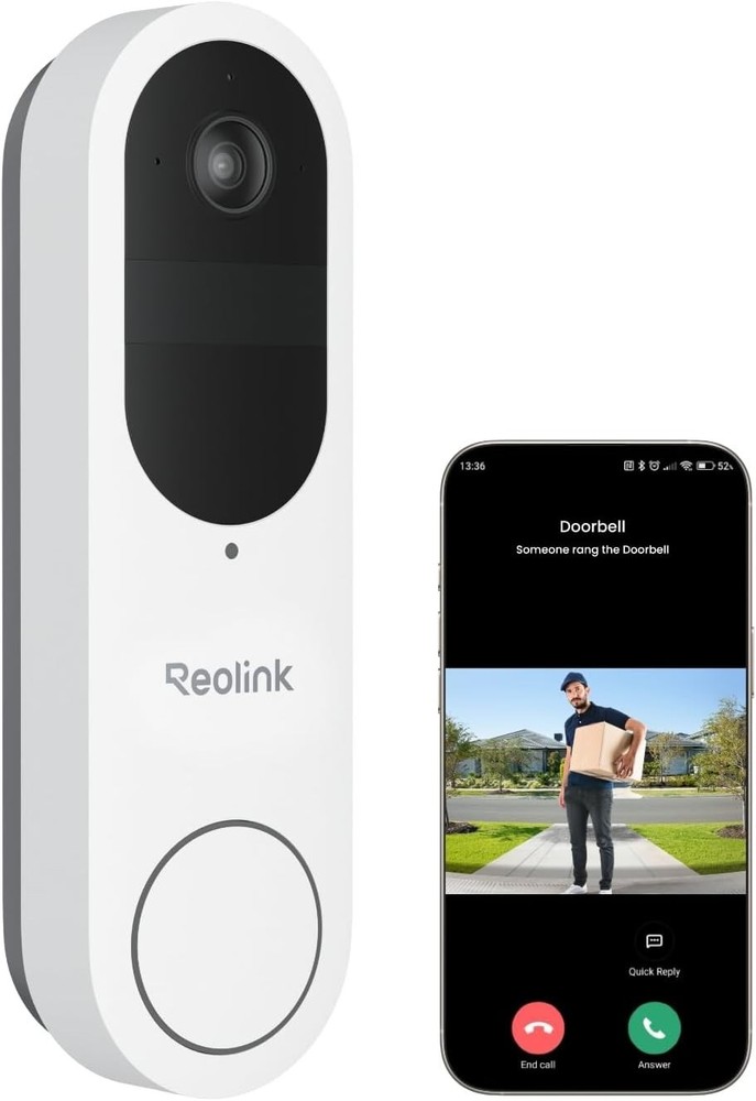 2K Video Doorbell Camera, Battery Powered, Smart Detection