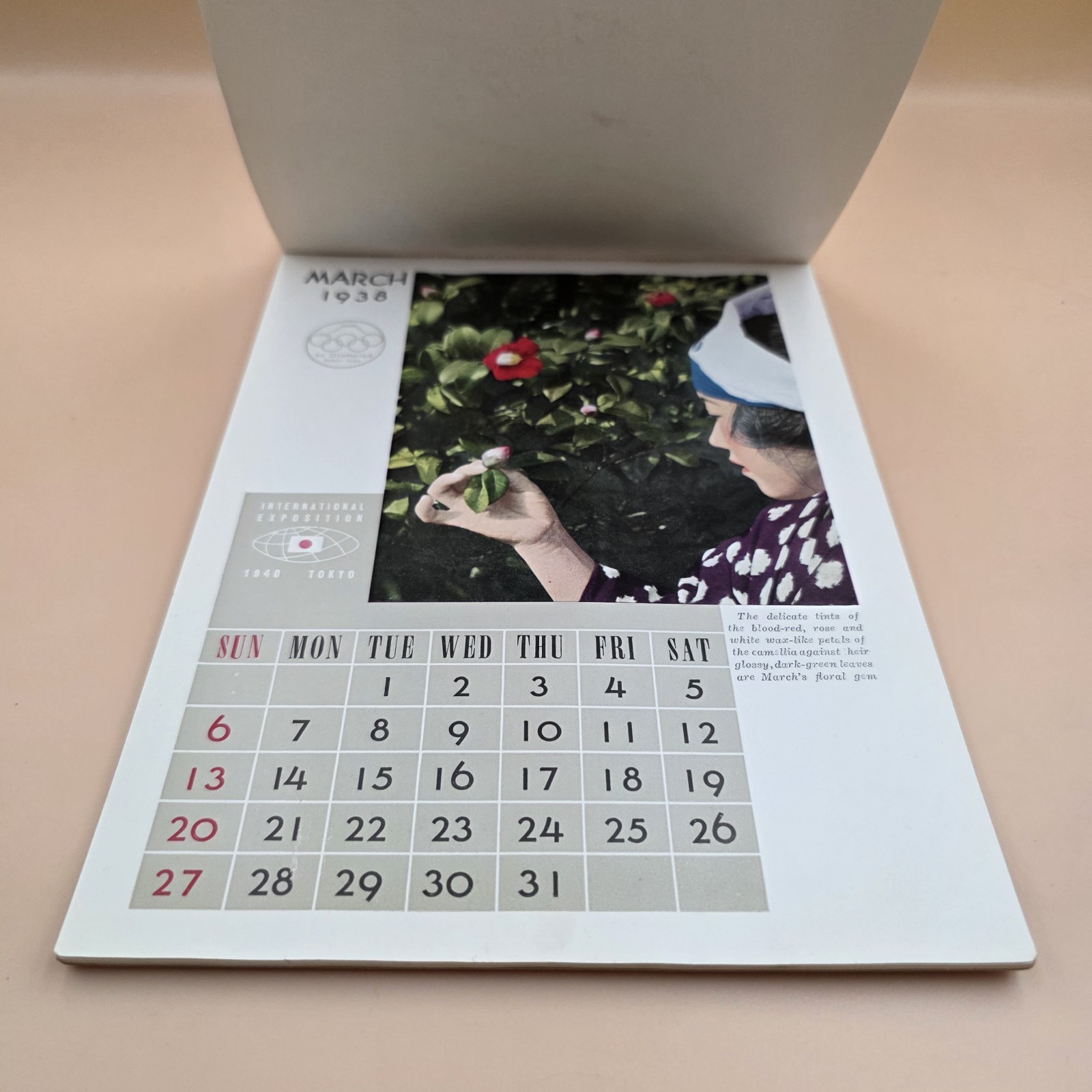 RARE XII Olympiad Ephemera Tokyo Japan 1938 Calendar WWII Canceled 1940 Olympics