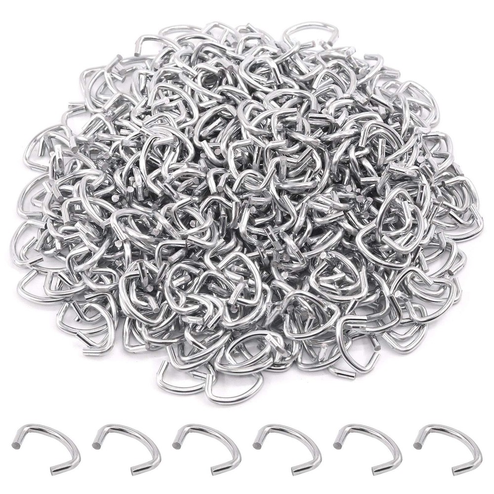 Rustark 1000 Pcs 1/2" Galvanized Hog Rings, Professional One Size, Silver