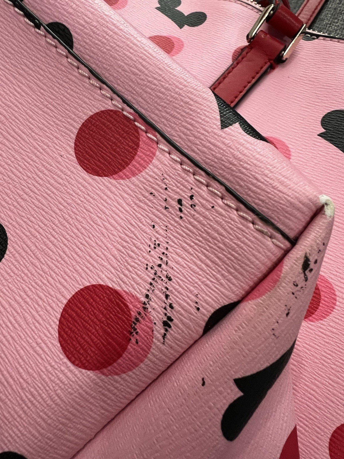Disney Parks Kate Spade Tote Bag Pink Ears Hat Rock The Dots Mickey Mouse