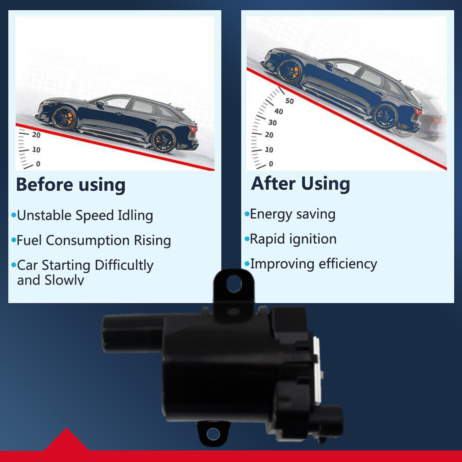 UF262 8X Ignition Coil & Plug & Blue Wire For Chevy Silverado GMC 4.8/5.3/6.0L