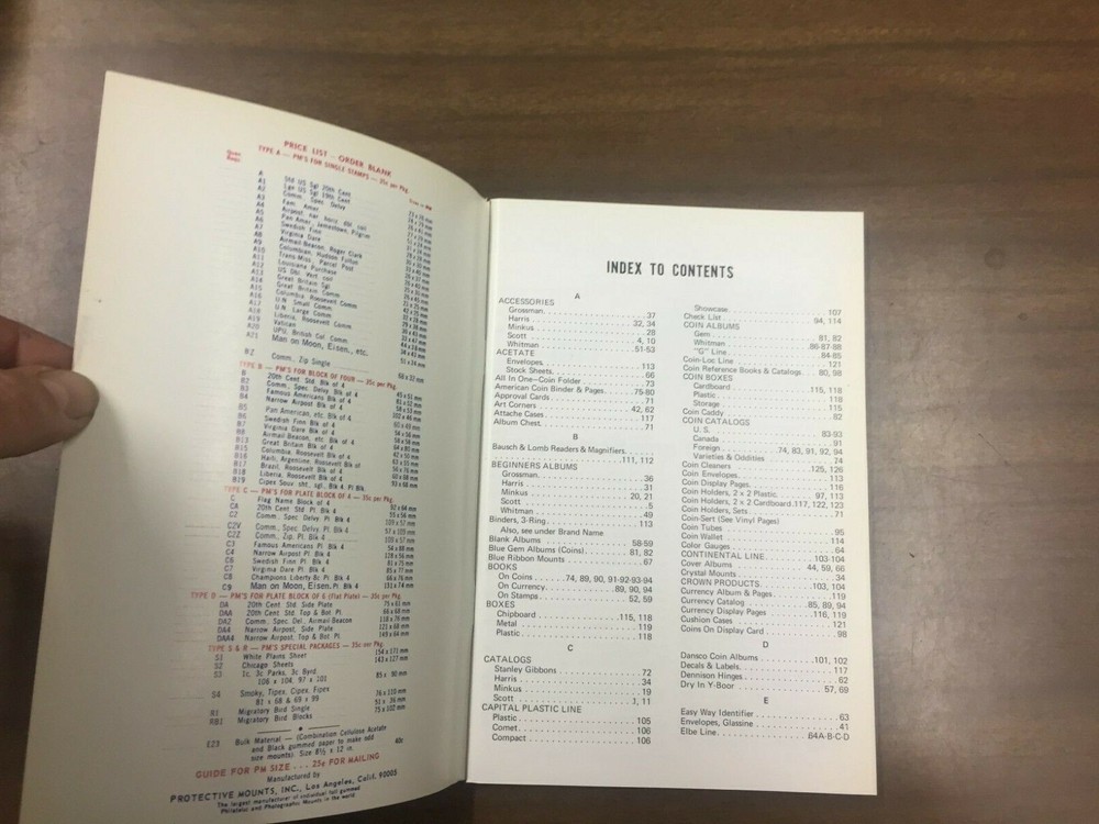 Meghrig 1971 Annual Vintage Philatelic & Numismatic Accessories Catalog