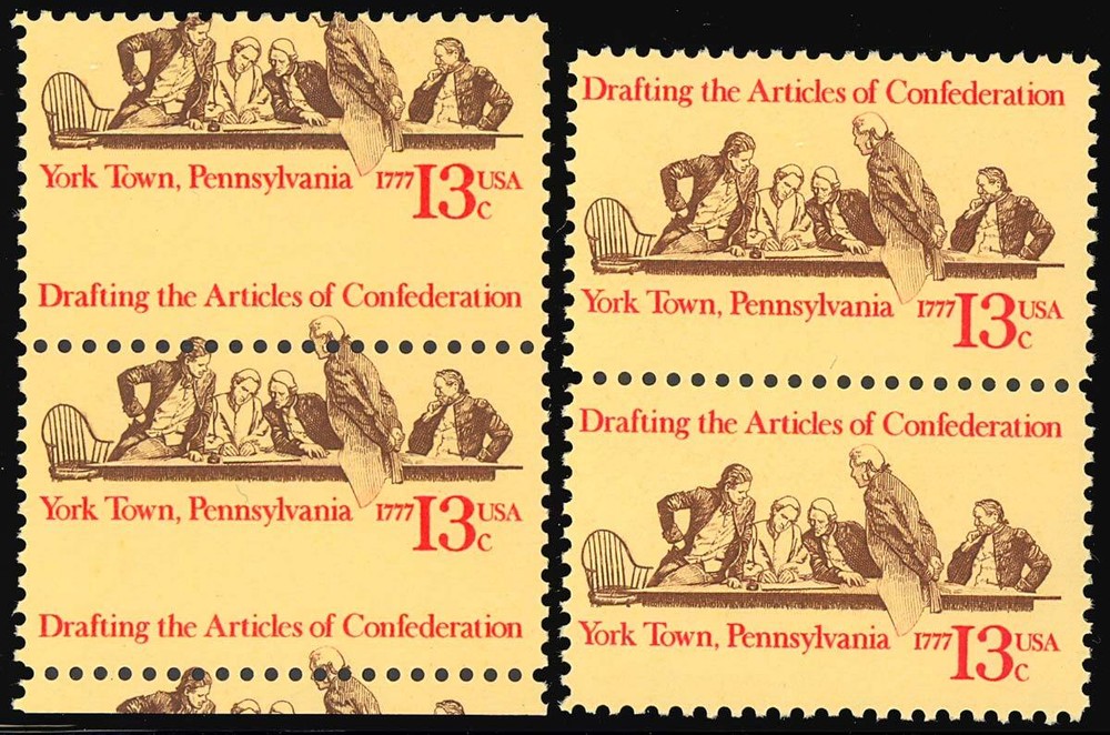 1726 Misperforated ERROR Pair - 13¢ Bicentennial - Mint NH - Stuart Katz