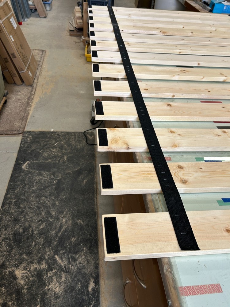 Queen Size Bed Slats 2.5" Spaced Boards-Meets Warranties- Back Support Hook Loop