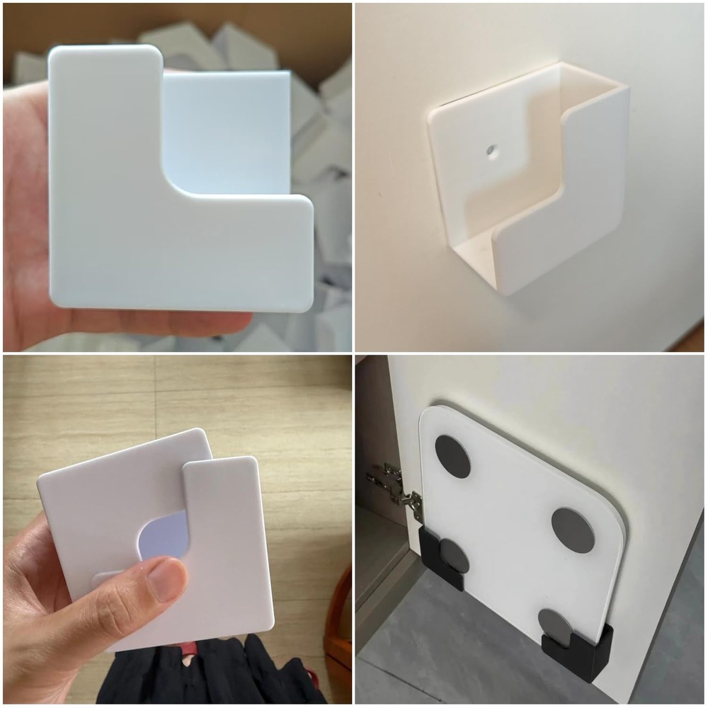 2 Pair Bathroom Scale Holder Wall Mount Bracket Self Adhesive Smart Scale Sta...