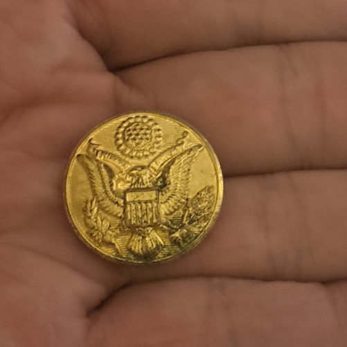 US Military Button Gold Toned Shank 11
