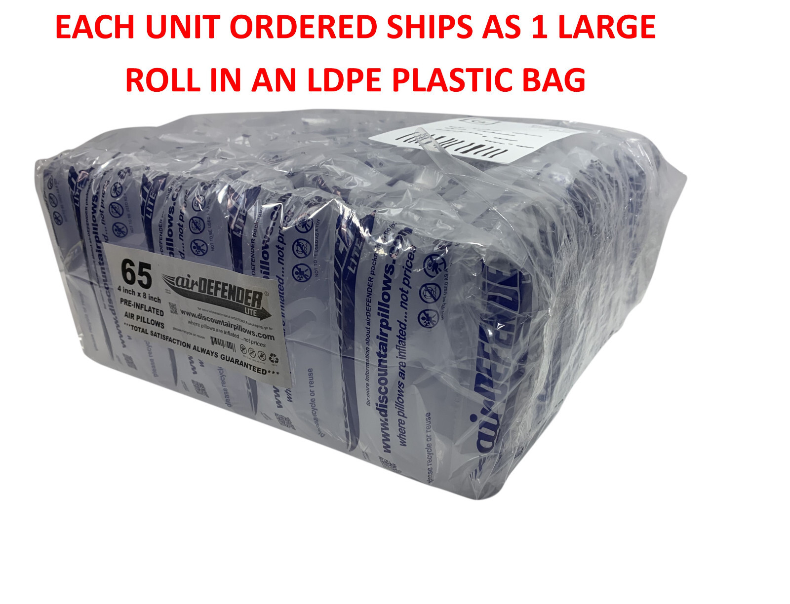 4x8 air pillows 65 COUNT void fill packaging shipping packing peanuts cushion
