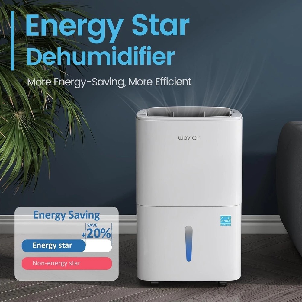 Eco-Friendly 80 Pint Dehumidifier with Self-Drying & Auto Defrost Features