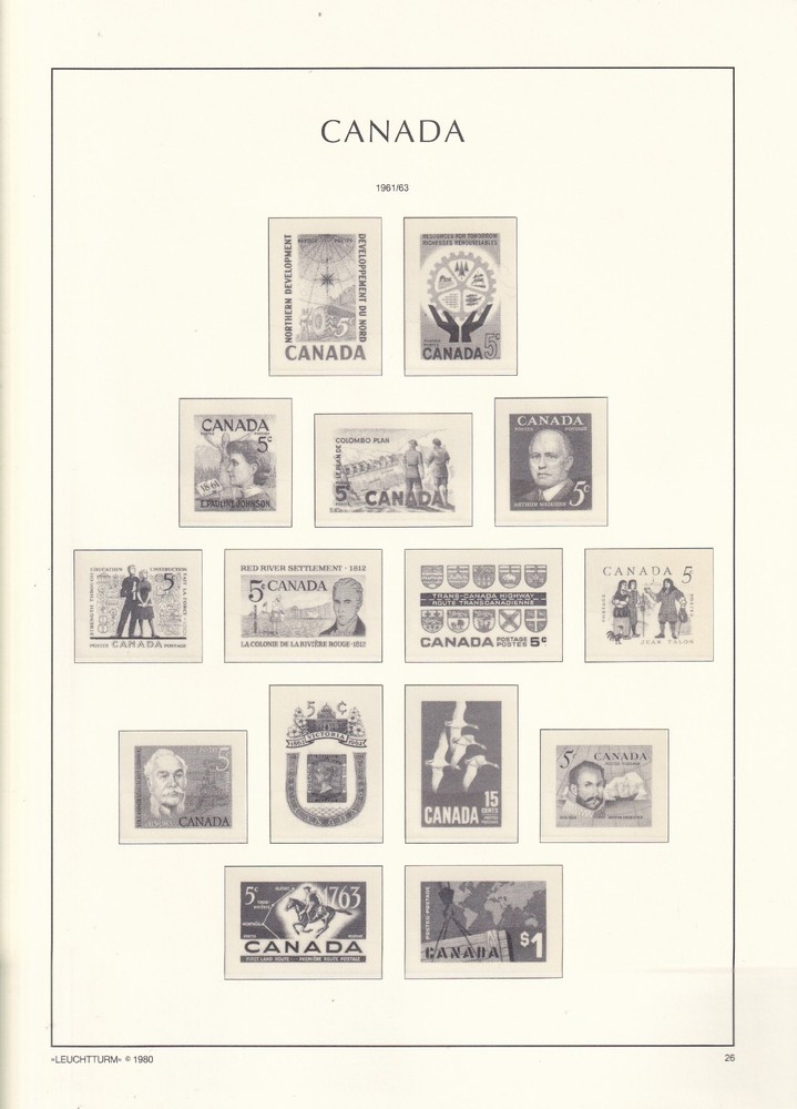 CANADA RED LIGHTHOUSE DL HINGELESS ALBUM & SLIPCASE PAGES 1952 -1990 LIST BELOW