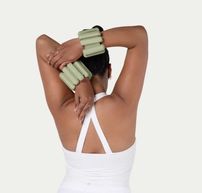 Bala Yoga Workout 2lbs Bangles Blush Sage Ankle Wrist Weights Adjustable