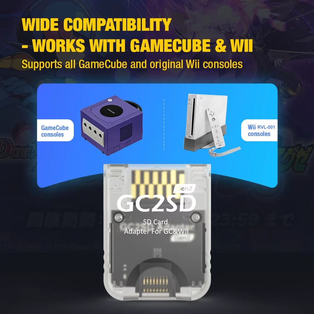Nintendo Gamecube Wii SD Card Adapter Console GC2SD Game Card Reader BitFunX