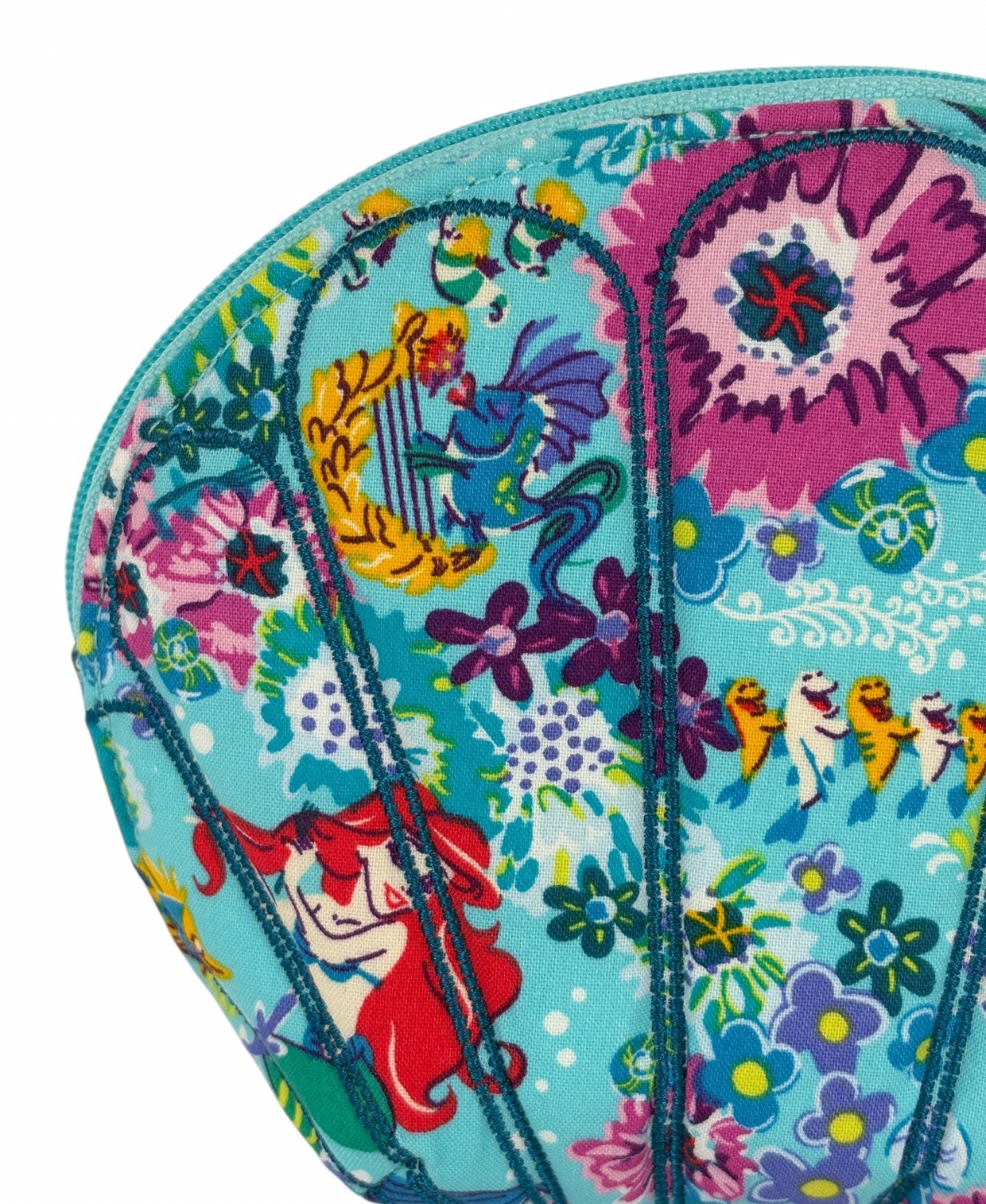Vera Bradley Disney Ariel Floral Little Mermaid Shell Cosmetic Bag