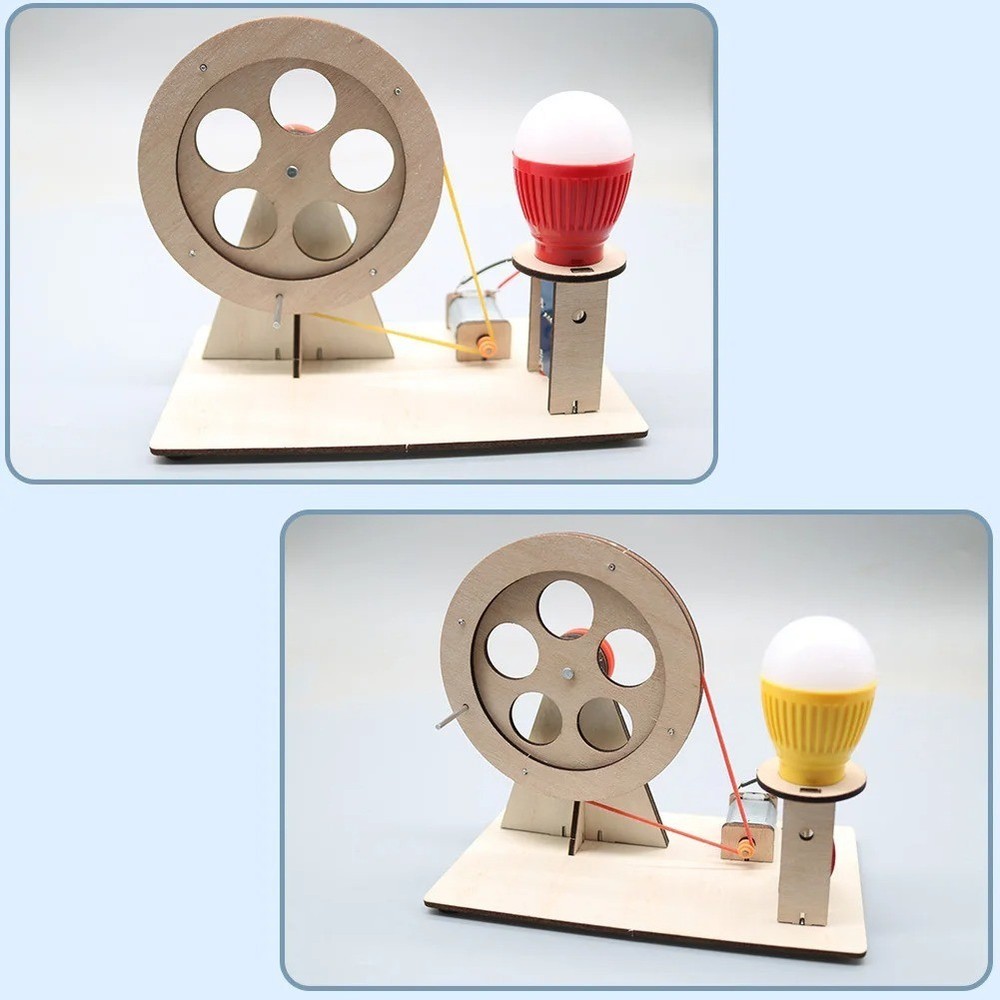 DIY Hand Crank Generator Model Kit Student Physics Experiments Educational Toy