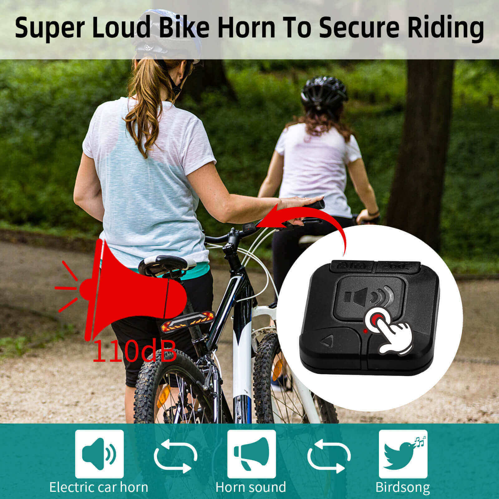 Wireless Bicycle Anti-Theft Alarm Vibration LED Bike Tail Lights USB with Remote