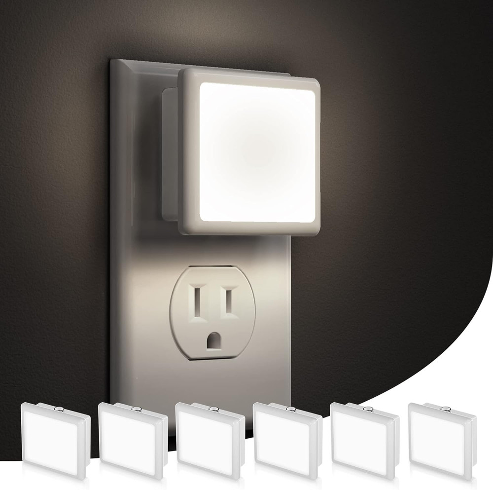 Night Lights Plug into Wall, [6-Pack] Plug in Night Light, Dusk-To-Dawn Sensor,