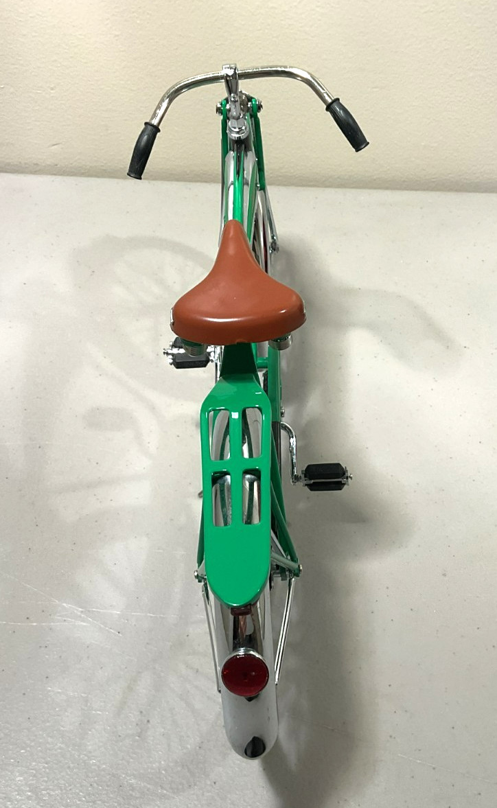 Schwinn Phantom bicycle, Die-cast Metal, 1:6 Scale, Green Enamel Finish, Nice!