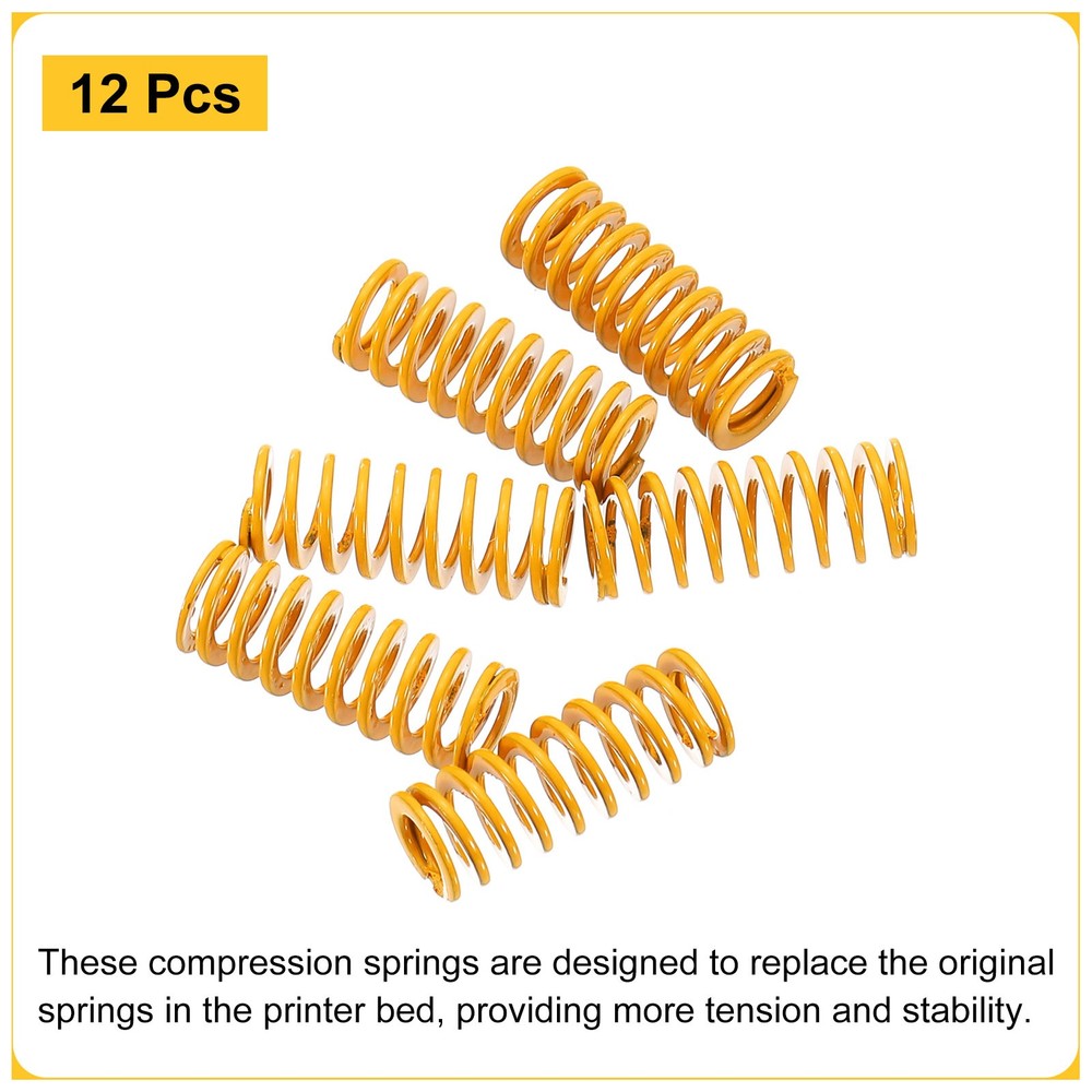 12pcs 3D Printer Heating Bed Spring, 8mm OD 20mm Length 3D Printer Parts