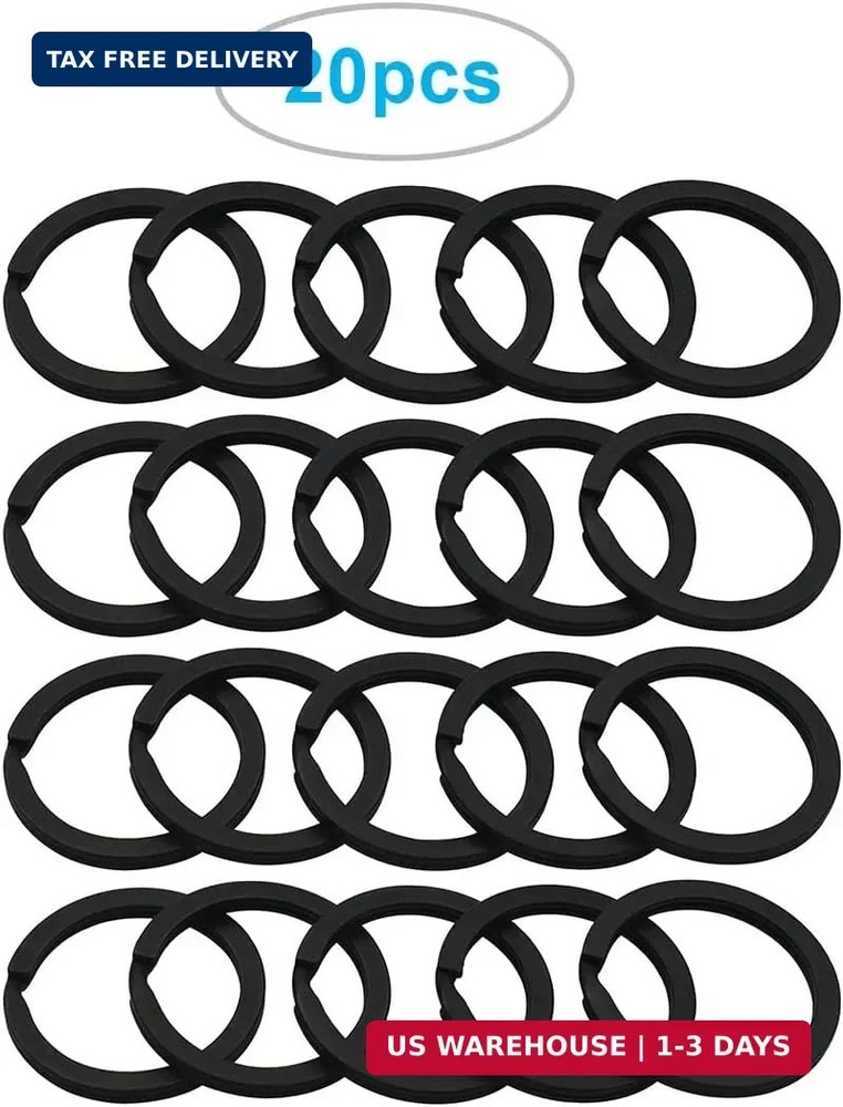 20 Pack Key Ring Keychain 1 Inch 25mm Diameter Metal Flat Split Key Chains Rings