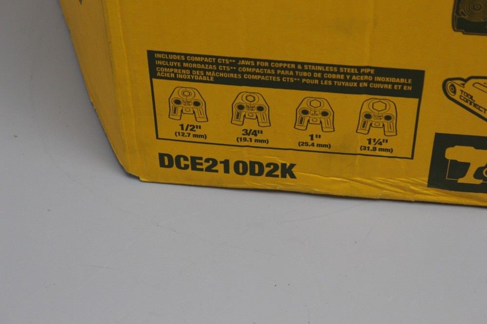 Dewalt 20V DCE210D2K COMPACT PRESS TOOL AND JAWS KIT