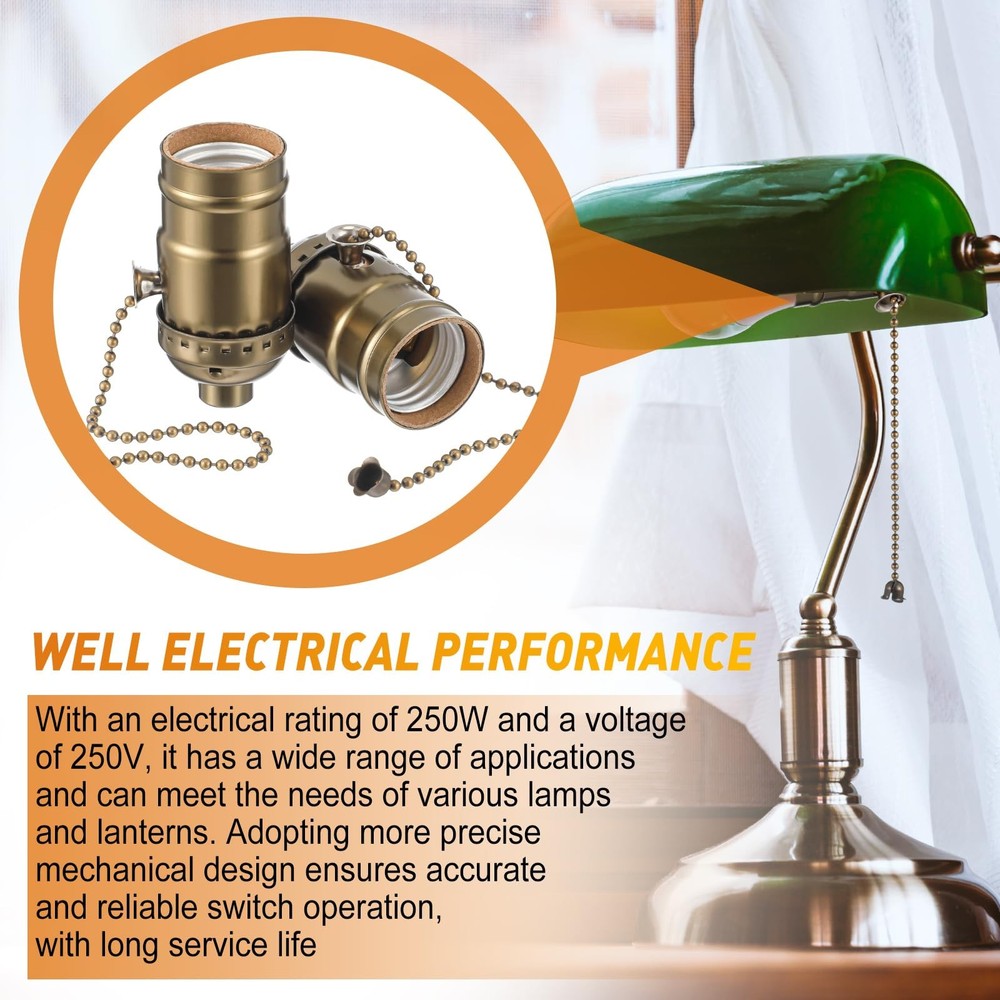 E26 Pull Chain Lamp Socket Replacement - 4 Pcs Light Socket Parts