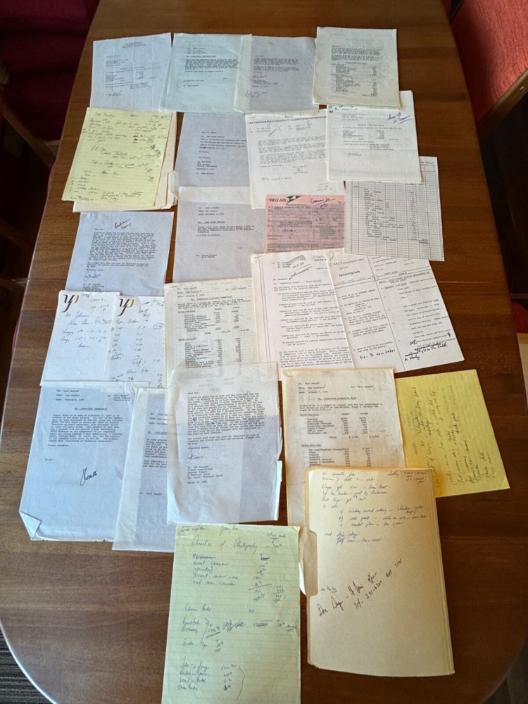 RARE BUDWEISER COMMERCIAL JOHN WAYNE MAKING OF VARIOUS PAPERWORK FOR SCRIPT