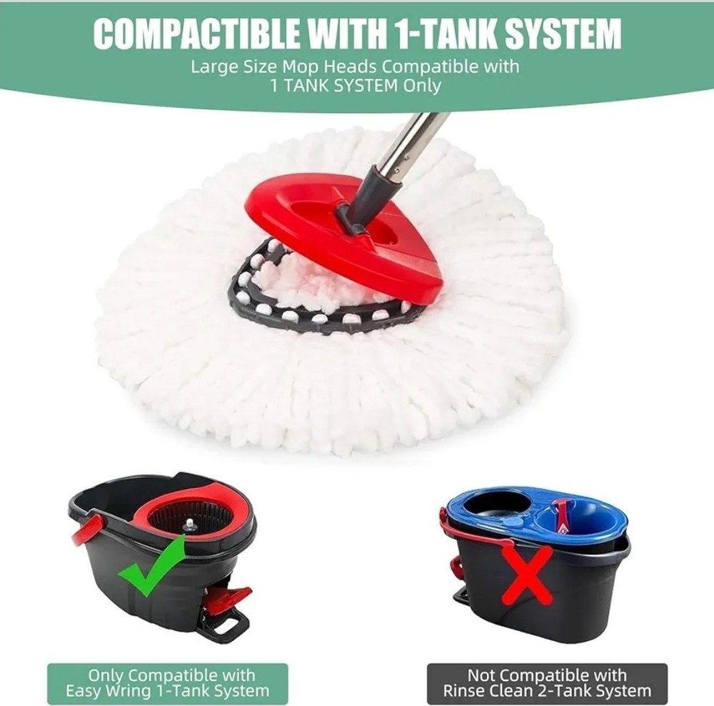 10 Pack Spin Mop Replacement Heads, 100% Microfiber Spin Mop Head