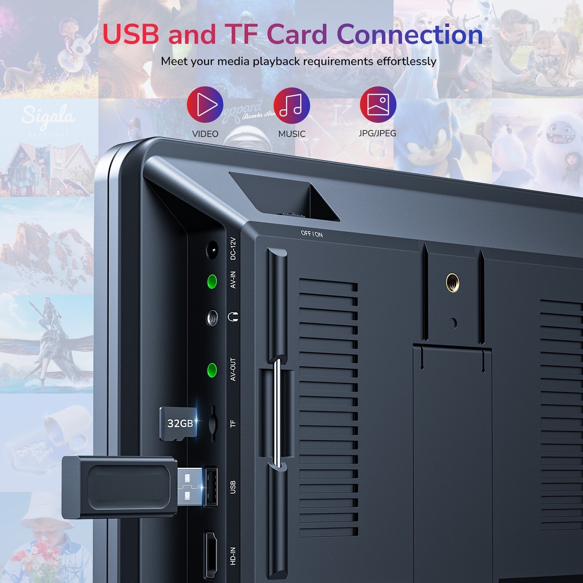 2x 10.5" Dual Screen Car DVD Player Portable Battery USB with Headsets READ Desc