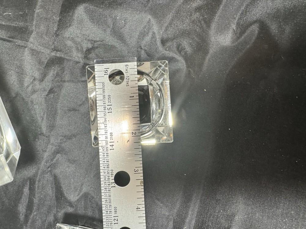 3- SQUARE CLEAR ASHTRAYS MCM 1 LARGE 2 SMALL