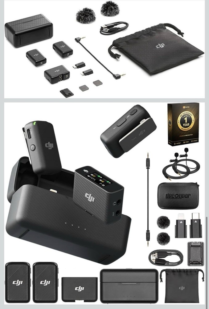 DJI Wireless Microphone System and Audio Recorder Bundle With Deco Gear 7” Case