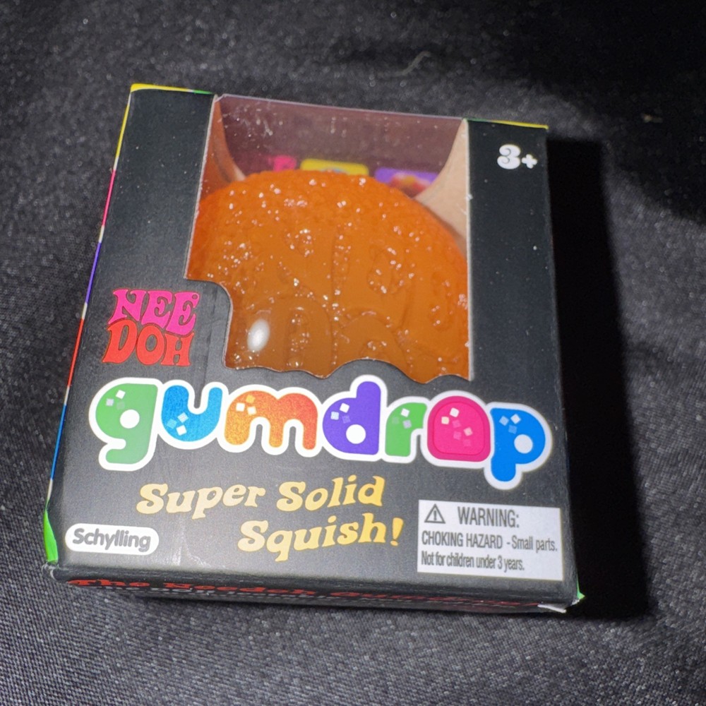 Nee Doh Gumdrop | Super Solid Squish Needoh Gum Drop | ORANGE