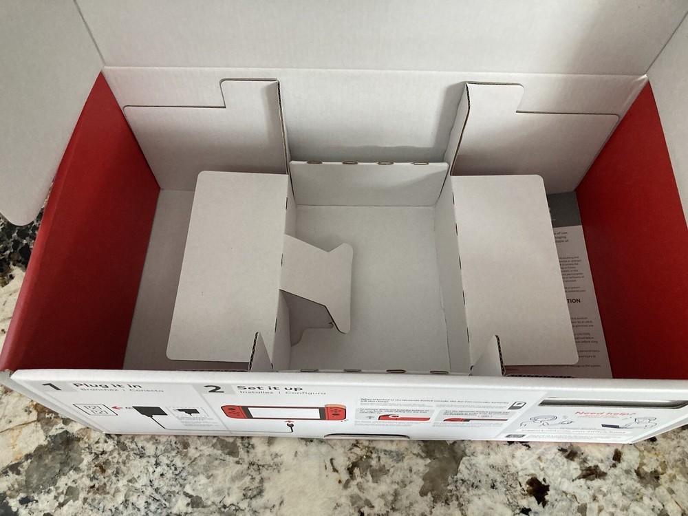 Nintendo Switch Complete EMPTY Box Mario Red & Blue Edition w/ Carrying Case