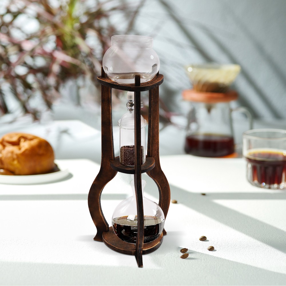 Iced Coffee Cold Brew Drip Tower Coffee Maker Ice Coffee Machine (Brown)