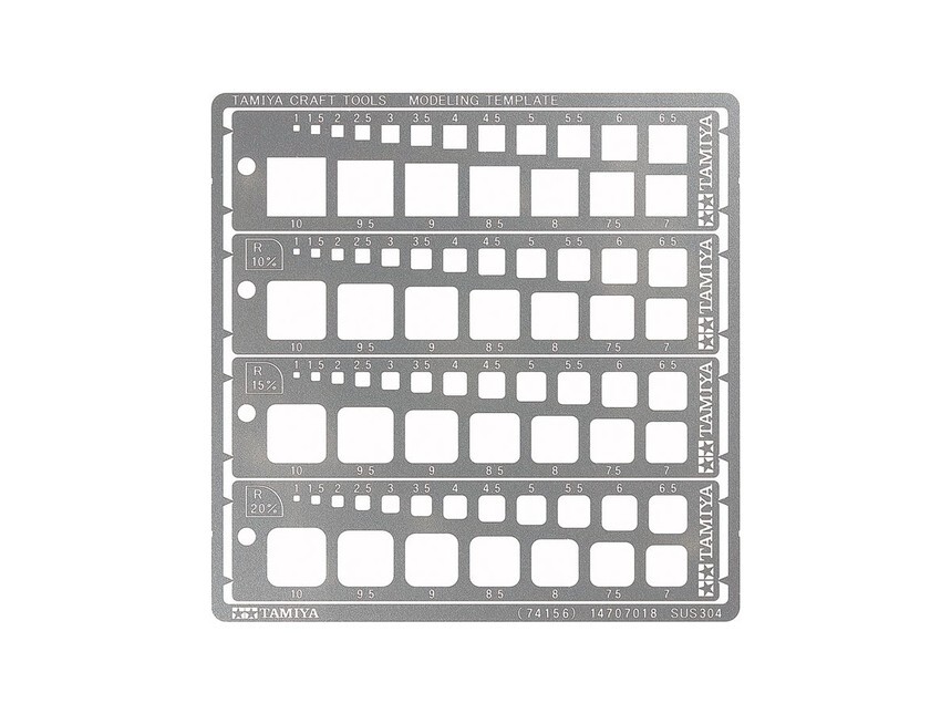 Tamiya 74156 Modeling Template Square, 1-10mm
