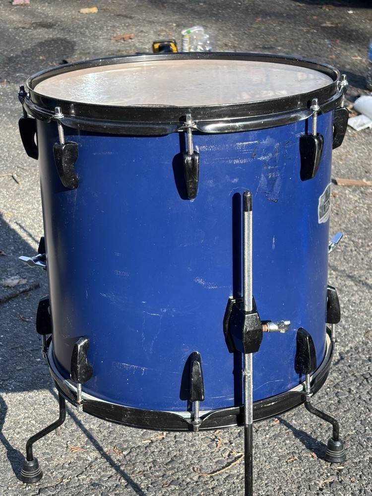 Pearl Export EX Floor Tom Drum with Black Hardware 14" Head Repainted Blue