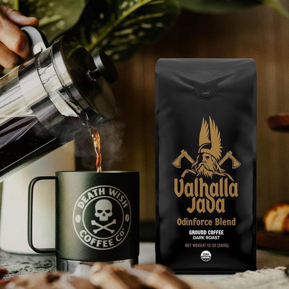 USDA Organic Valhalla Java Coffee - 12 Oz Dark Roast with Rich Flavor Profile