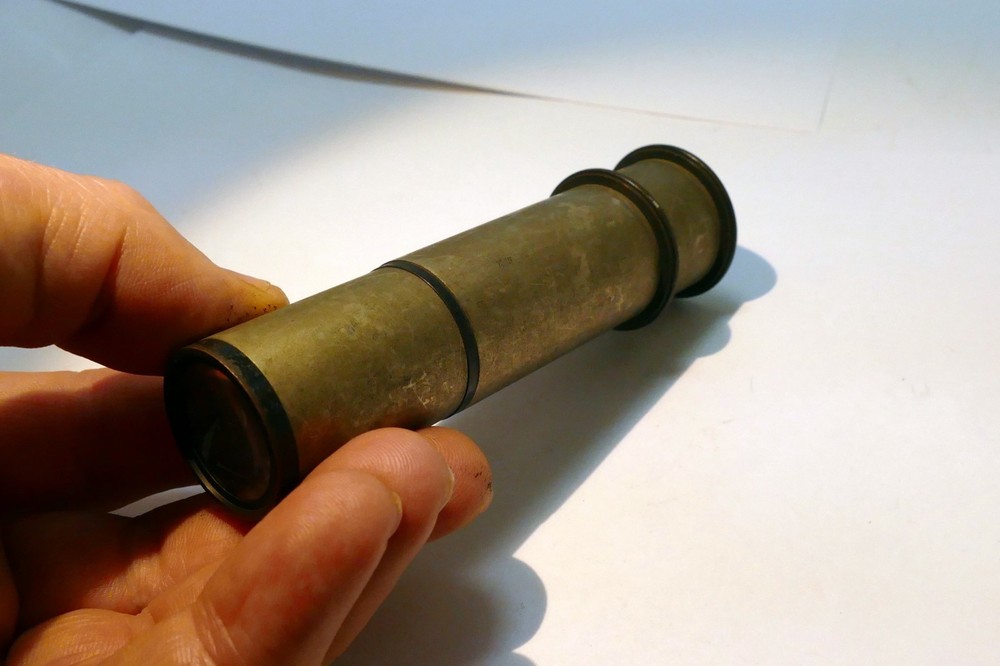 Bausch & Lomb Microscope Compensating 2 objective eyepiece brass antique 1"