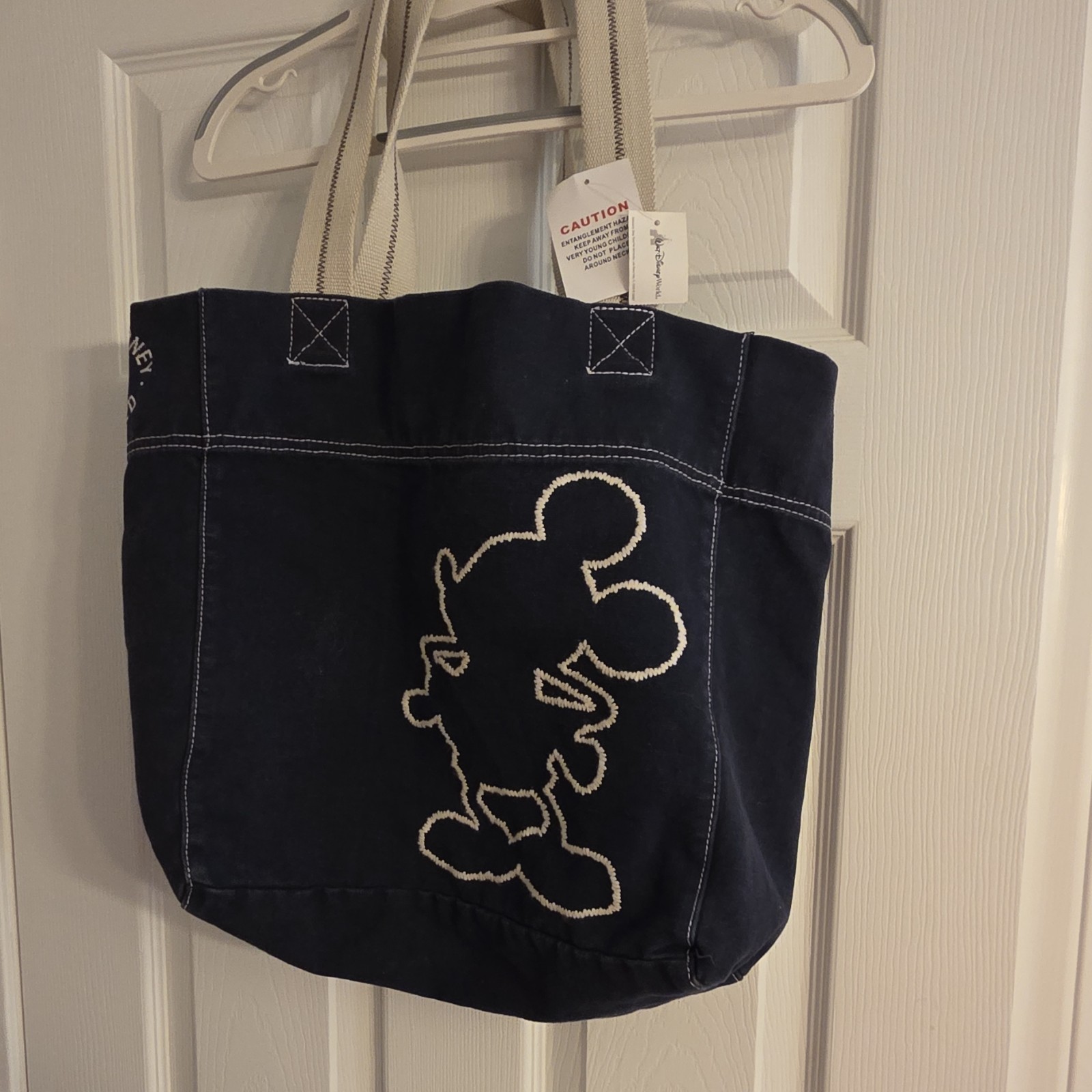 Disney Walt Disney World Mickey Mouse Navy Canvas Tote Bag Medium